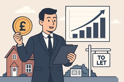 Illustration of a property manager optimising rental income for UK landlords